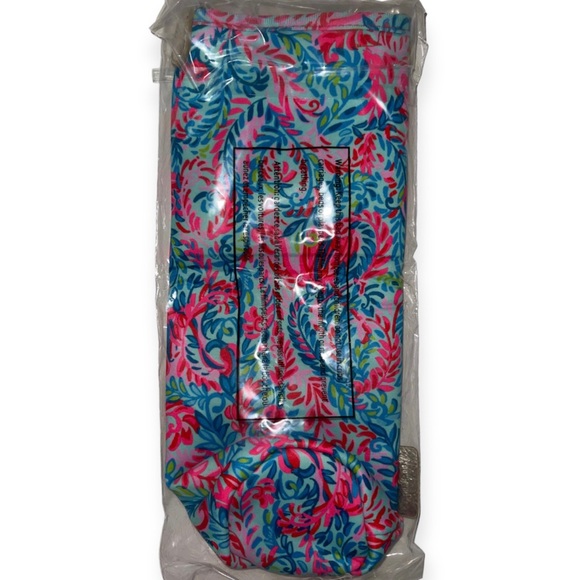 LILLY PULITZER Insulted Wine Bag Surf Blue Flim Flam Neoprene Gold Handle NWT - Picture 6 of 8